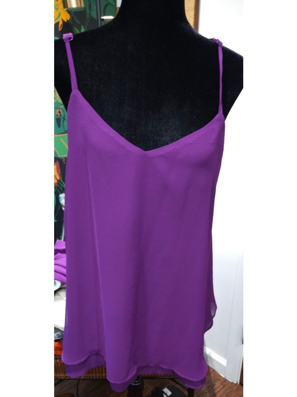 NEW Torrid Women's Purple Double Layer Sleeveless Chiffon Cami Top  Size 00